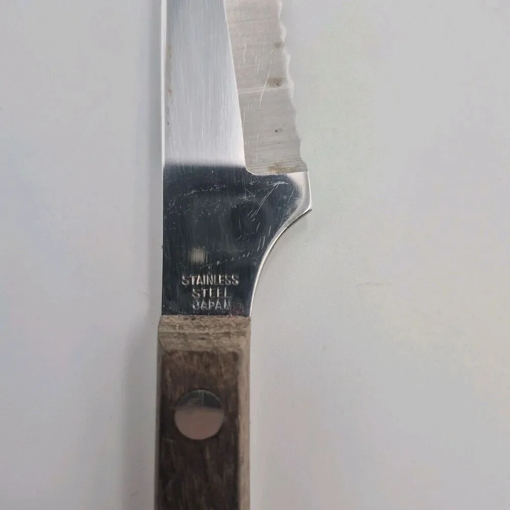 Burnco Retro Art Deco Stainless Steel Steak Knives Mid Century Modern Japan